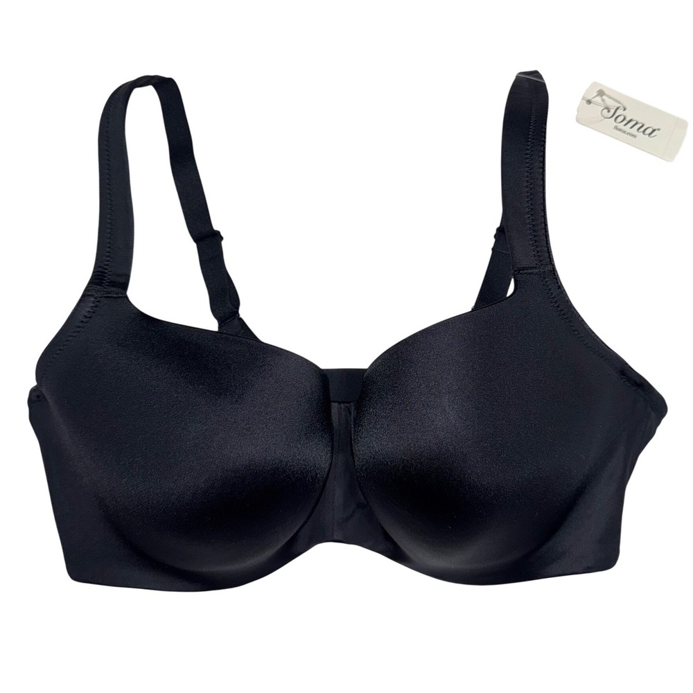 Soma Stunning Support Smooth Balconette Bra Black 34DD 570266027 NEW